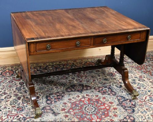 regency mahogany and rosewood crossbanded sofa table - CATEGORY: ANTIQUE TABLES - DATED REGENCY