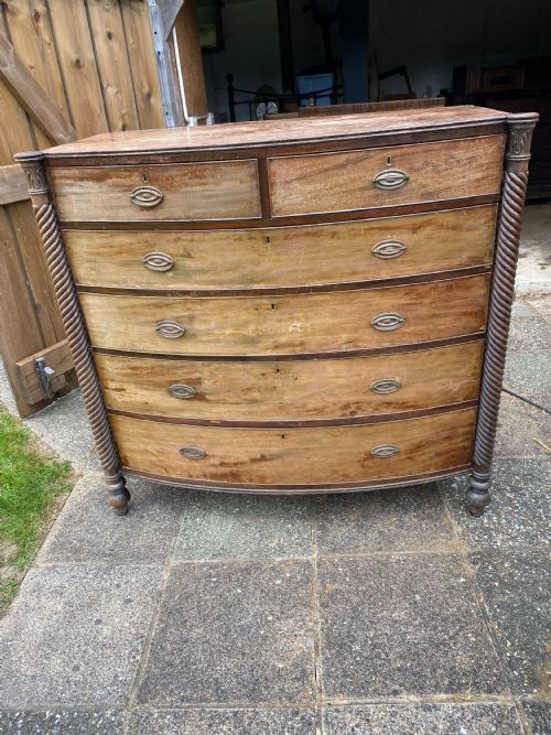 SUPER QUALITY LARGE REGENCY MAHOGANY CHEST OF DRAWERS OAK LINED - ADDITIONAL PHOTO 1