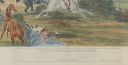 SET OF 4 COLOURED ENGRAVINGS BY CHARLES HUNT 1803 1877 AFTER FRANCIS CALCROFT TURNER 17821846 THE YOUNG ENGLISH FOX HUNTER - ADDITIONAL PHOTO 6