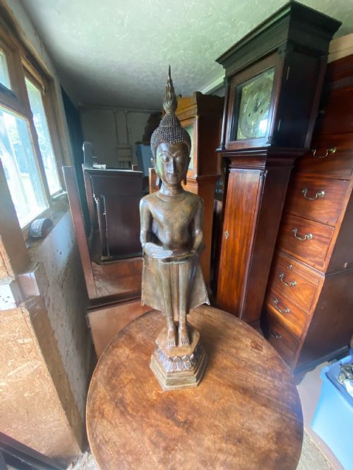 late 19th century cast bronze standing buddha 1 metre in height - CATEGORY: ANTIQUE METAL - DATED 19TH CENTURY