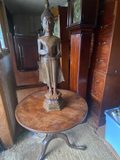 LATE 19TH CENTURY CAST BRONZE STANDING BUDDHA 1 METRE IN HEIGHT - ADDITIONAL PHOTO 2