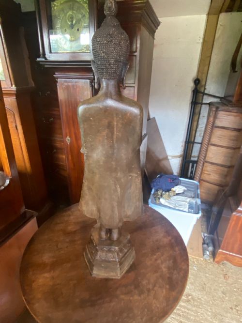 LATE 19TH CENTURY CAST BRONZE STANDING BUDDHA 1 METRE IN HEIGHT - ADDITIONAL PHOTO 6