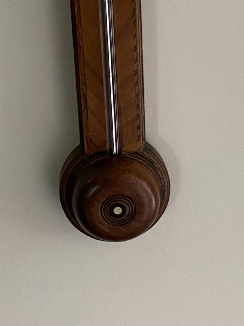 GEORGE III WALNUT STICK BAROMETER SIGNED N ORTELLY CO MACCLESFIELD - ADDITIONAL PHOTO 3