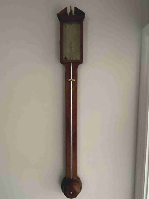 GEORGE III WALNUT STICK BAROMETER SIGNED N ORTELLY CO MACCLESFIELD - ADDITIONAL PHOTO 6