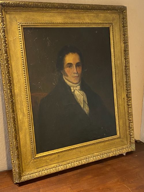 LARGE EARLY 19TH CENTURY PORTRAIT OF A GENTLEMAN ENGLISH SCHOOL OIL ON CANVAS - ADDITIONAL PHOTO 4