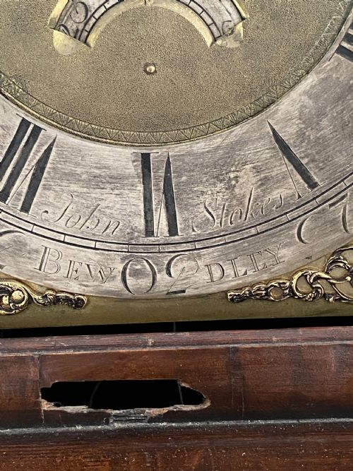 A GEORGE II WALNUT LONGCASE CLOCK WITH EIGHTDAY MOVEMENT BY JOHN STOKES OF BEWDLEY LONG CASE - ADDITIONAL PHOTO 9