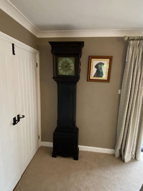 AN 18TH CENTURY OAK THIRTYHOUR MOON PHASE LONGCASE CLOCK BY RICHARD MIDGLEY - ADDITIONAL PHOTO 14