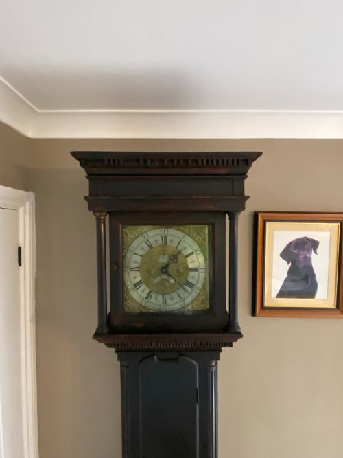 AN 18TH CENTURY OAK THIRTYHOUR MOON PHASE LONGCASE CLOCK BY RICHARD MIDGLEY - ADDITIONAL PHOTO 13