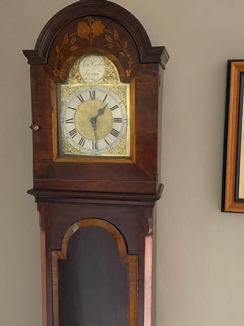EARLY 18TH CENTURY MAHOGANY WALNUT INLAID LONGCASE CLOCK - ADDITIONAL PHOTO 3