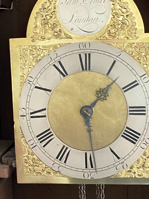 EARLY 18TH CENTURY MAHOGANY WALNUT INLAID LONGCASE CLOCK - ADDITIONAL PHOTO 2