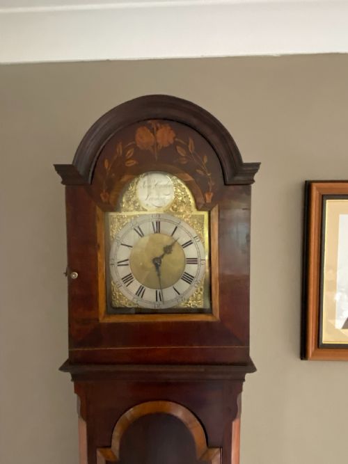 EARLY 18TH CENTURY MAHOGANY WALNUT INLAID LONGCASE CLOCK - ADDITIONAL PHOTO 4