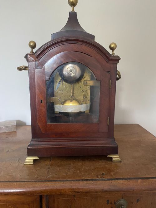 REGENCY MAHOGANY AND BRASS MOUNTED BRACKET CLOCK - ADDITIONAL PHOTO 3