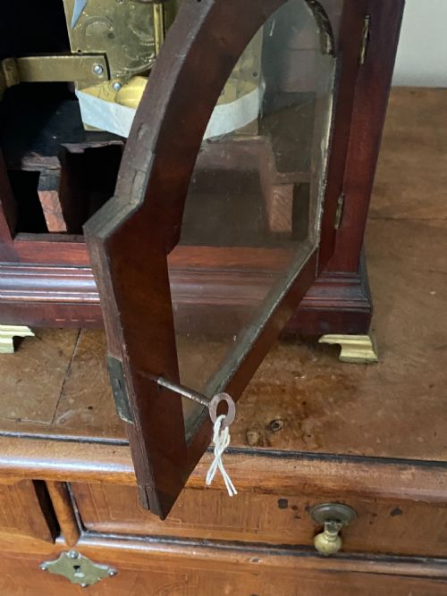 REGENCY MAHOGANY AND BRASS MOUNTED BRACKET CLOCK - ADDITIONAL PHOTO 4
