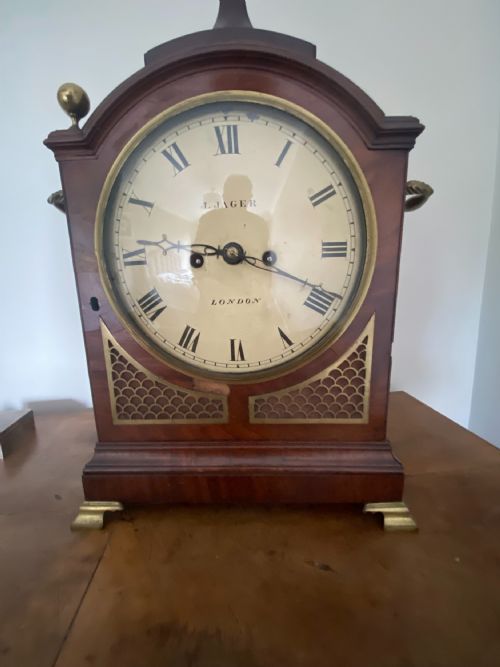 REGENCY MAHOGANY AND BRASS MOUNTED BRACKET CLOCK - ADDITIONAL PHOTO 11