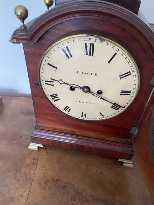 REGENCY MAHOGANY AND BRASS MOUNTED BRACKET CLOCK - ADDITIONAL PHOTO 14