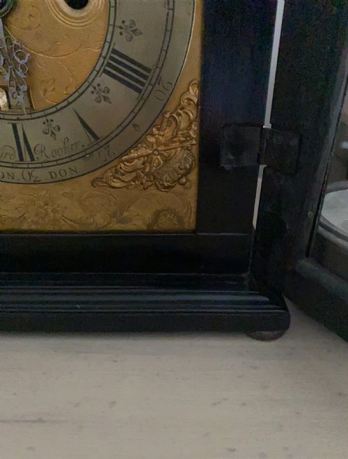 A VERY FINE EARLY 18TH C RICHARD ROOKER EBONISED DOUBLE FUSEE BRACKET CLOCK AND BRACKET - ADDITIONAL PHOTO 8