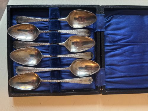 6 GEORGE III SILVER TEASPOONS P A W BATEMAN LONDON 1802 - ADDITIONAL PHOTO 2