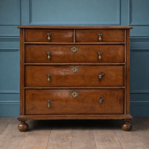 QUEEN ANNE INLAID WALNUT CHEST OF DRAWERS CIRCA 1690 1710