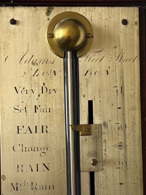 GEORGIAN STICK BAROMETER BY THE ESTEEMED GEORGE ADAMS LONDON C1790 - ADDITIONAL PHOTO 2