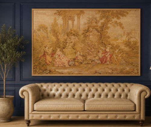 LARGE 18TH CENTURY FRAMED FRENCH TAPESTRY PANEL