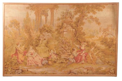 LARGE 18TH CENTURY FRAMED FRENCH TAPESTRY PANEL - ADDITIONAL PHOTO 1