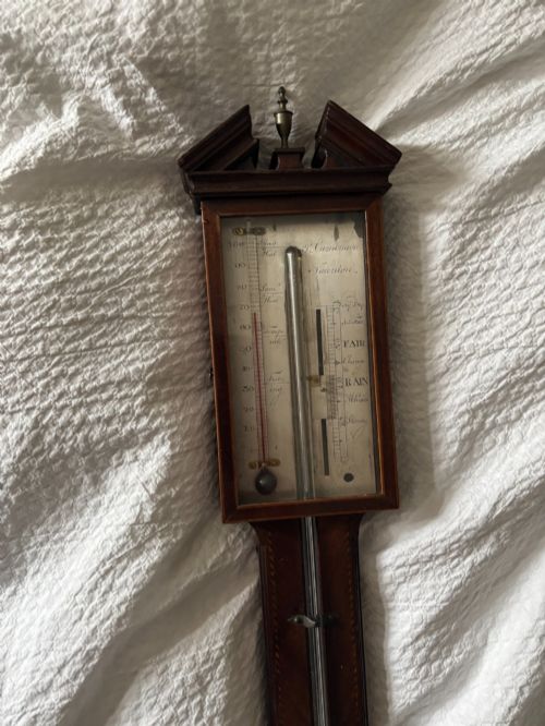 REGENCY MAHOGANY STICK BAROMETER SIGNED P CAMINADA TAUNTON - ADDITIONAL PHOTO 3