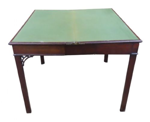 C18TH CONCERTINA ACTION CHIPPENDALE CARD TABLE - ADDITIONAL PHOTO 2