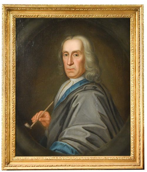 18th Century English School Portrait of a Gentleman Holding a Pipe