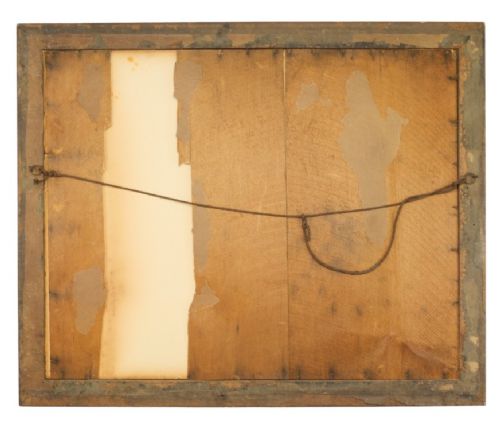 A mid-nineteenth-century marine oil painting depicting a three-masted ship sailing on a choppy sea, enclosed in a moulded wooden frame with a gilt slip. View III