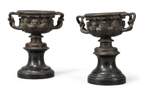 Pair of Fine Quality Patinated 19th Century Grand Tour Warwick Vases