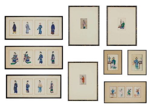 Group of 21 Chinese 'Figural' Pith Paintings, Late Qing Dynasty (19th Century)