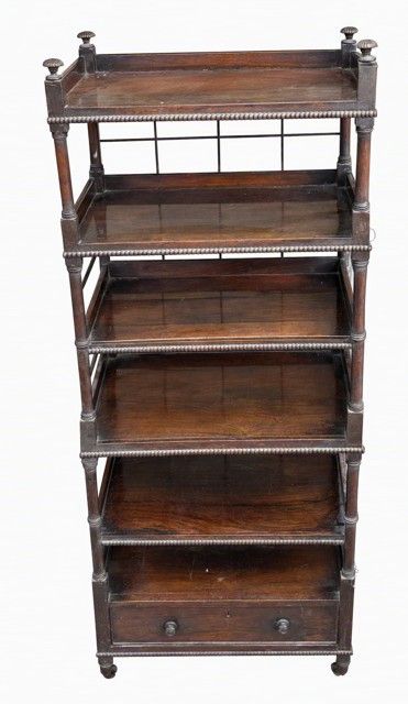 A George iii / early regency Rosewood Six‑tier Whatnot