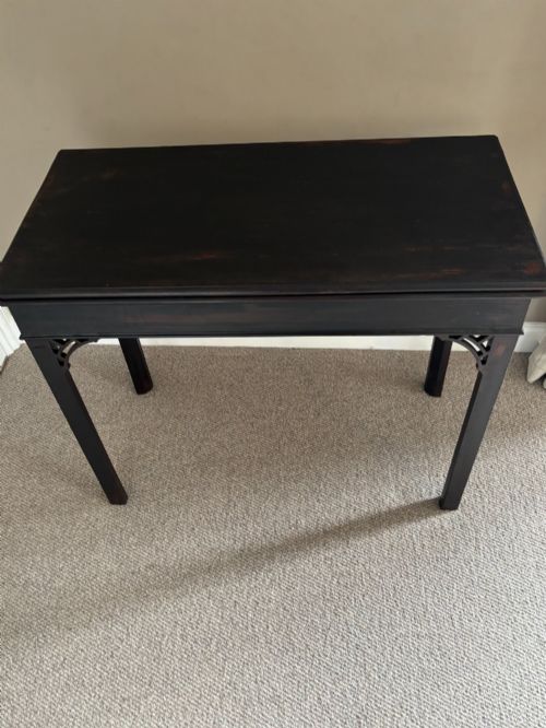 Georgian Mahogany Fold‑over Card Table with Pierced Fretwork Brackets, C.1750