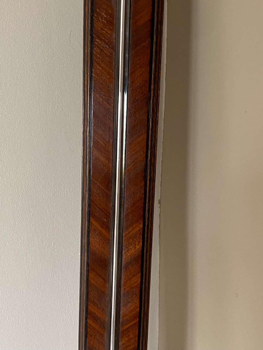 George III Walnut and ebony inlaid stick barometer - John Bleuler View IV