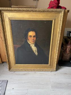 LARGE EARLY 19TH CENTURY PORTRAIT OF A GENTLEMAN ENGLISH SCHOOL OIL ON CANVAS