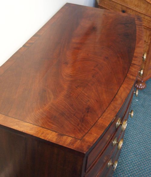 fig 1. George III Mahogany Bow Front Chest of Drawers C1780