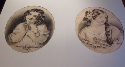 Sisters - Pair Victorian Portraits, Ida Hooper 1897