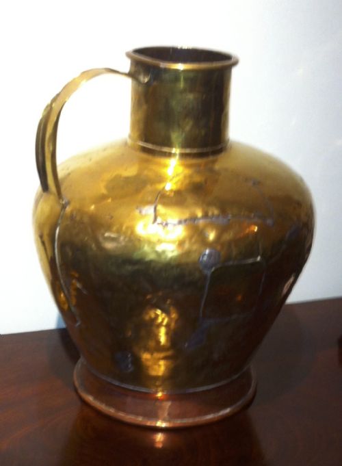 19th C Large Brass Flagon
