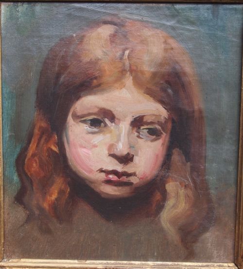 Portrait of a Red Haired Girl - Alfred John Billinghurst Rba 1880-1963