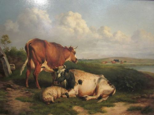 Circle Thomas Sidney Cooper 1803-1902 Cattle and Sheep on Canterbury Marshes