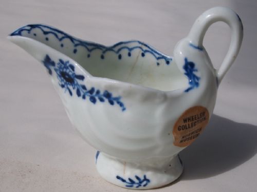 fig 1. Lowestoft Porcelain Shell Shaped Cream Jug Circa 1770 (Ex Wheeler Collection)
