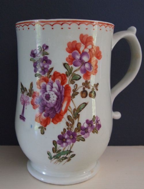 Lowestoft Porcelain Tulip Painter Large Mug 1775 - Ex Golden Collection