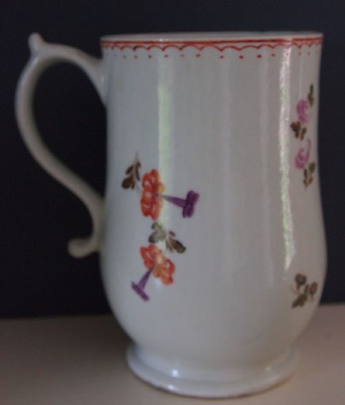 fig 2. Lowestoft Porcelain Tulip Painter Large Mug 1775 - Ex Golden Collection
