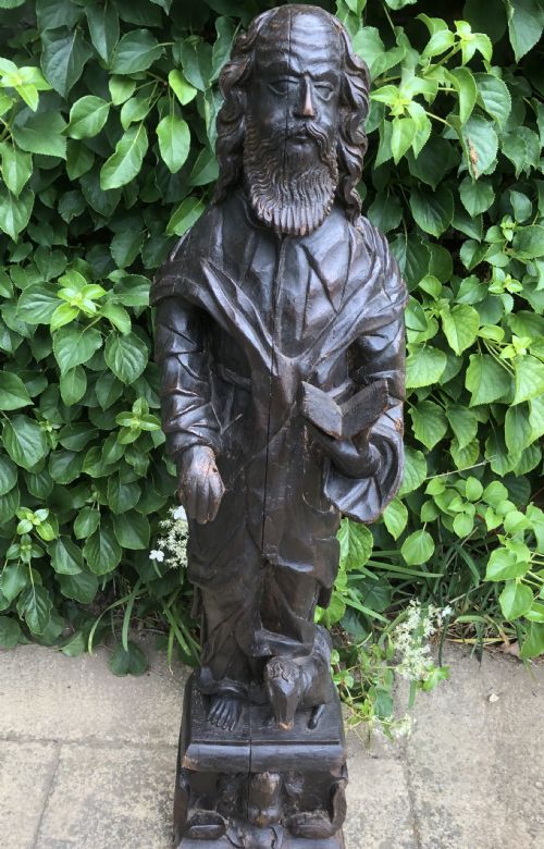 Large 18th Century Oak Carving of St Luke the Evangelist
