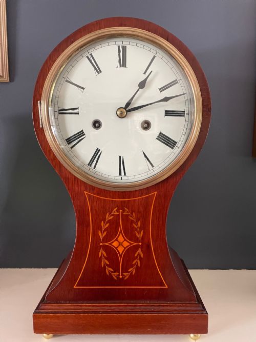 Late 19th C Mahogany Balloon Clock