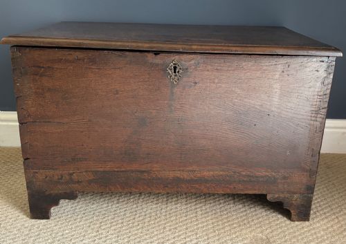 Early 19th Century Oak Coffer: Small Proportions, Secret Drawer