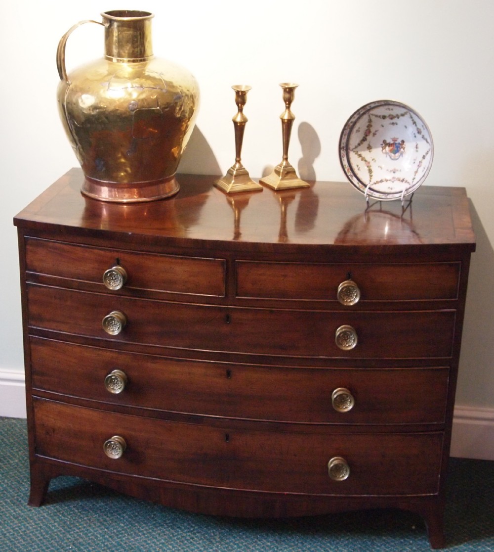 George III Mahogany Bow Front Chest of Drawers C1780