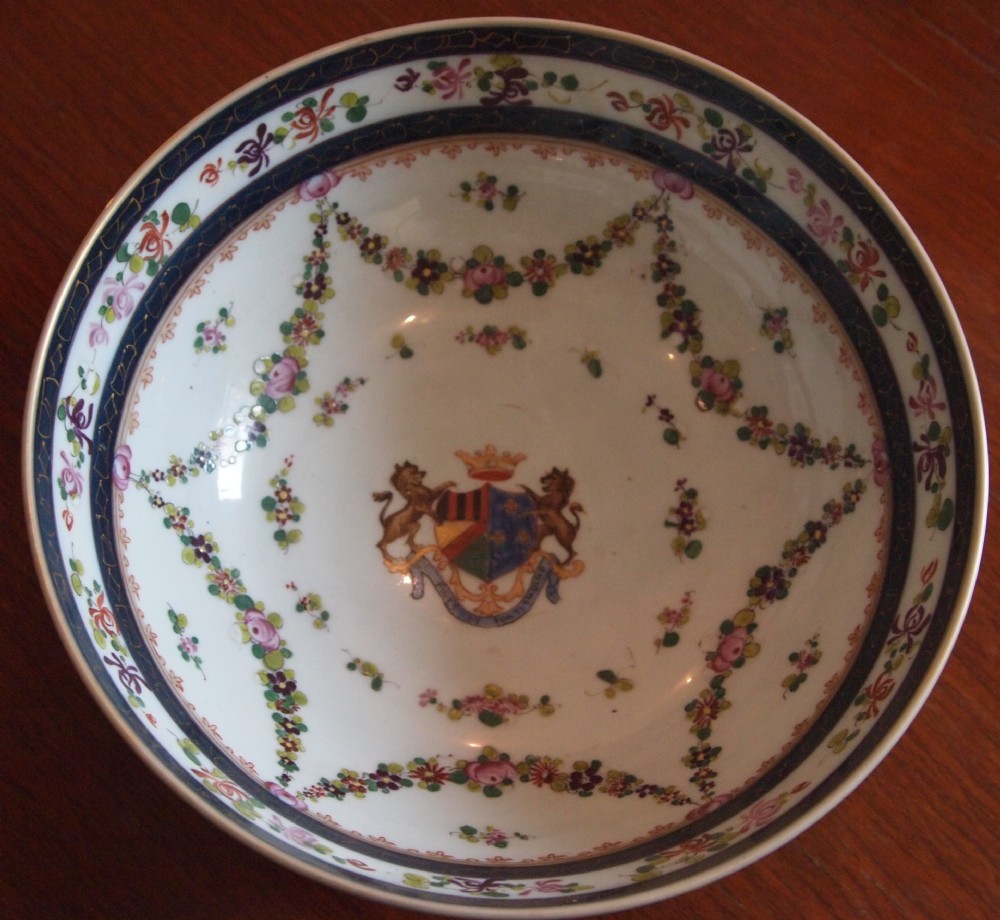 French Samson Porcelain, Armorial Bowl C1880