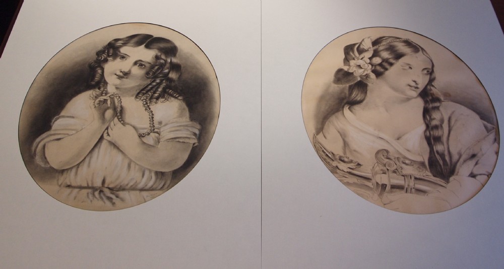 Sisters - Pair Victorian Portraits, Ida Hooper 1897
