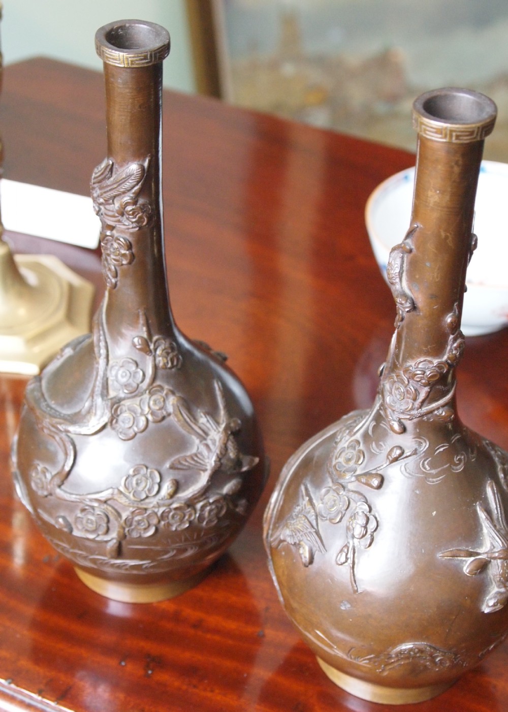 Late 19th C Chinese Bronze Vases